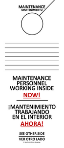 Maintenance Door Hanger Tags - Bilingual English and Spanish for Property Management Rentals Airbnb (50 Pack)