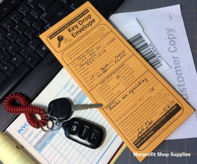 Night Drop Key Envelopes for Auto Repair Shops